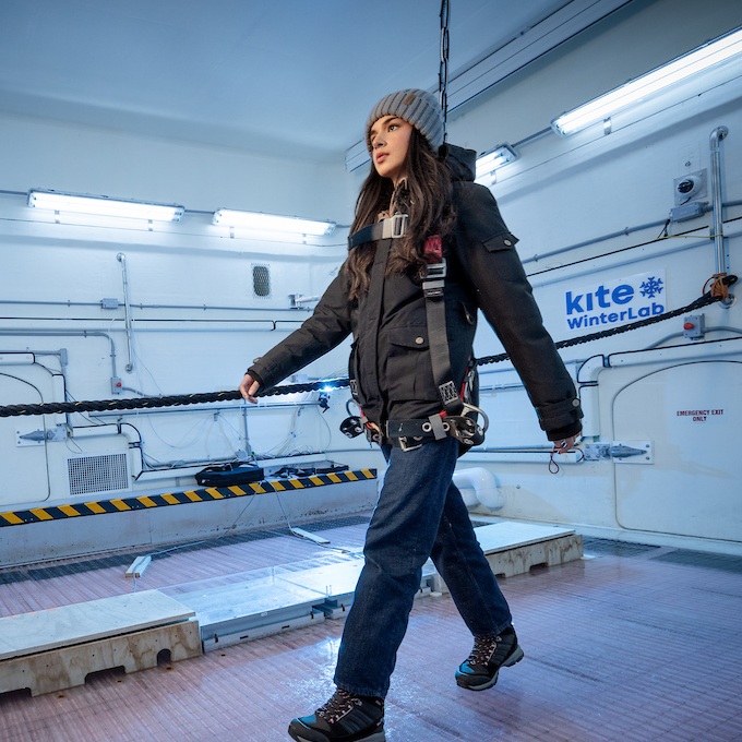 Winter footwear traction testing in WinterLab for Rate My Treads safety research